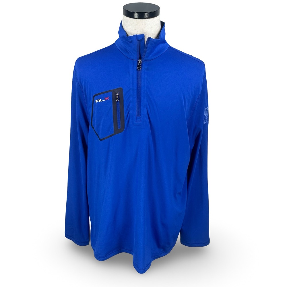 RLX Ralph Lauren Mens XL Blue 1/4 Zip 2013 Mason-Dixon Matches Philadelphia GAP